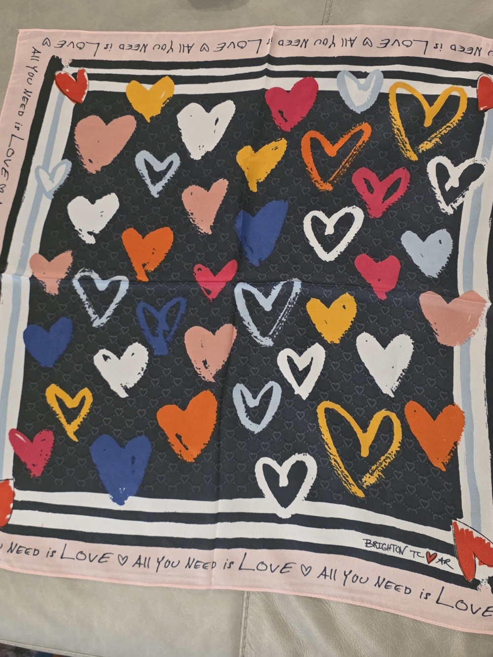 BRIGHTON 24x24 SCARF color of Love FOR PURSES TOTES BAGS ACCESSORIES NEW